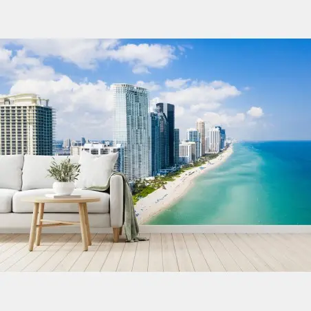 Fototapete türkisfarbene strand-skyline – Pixers®