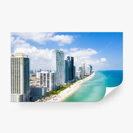 Fototapete türkisfarbene strand-skyline – Pixers®