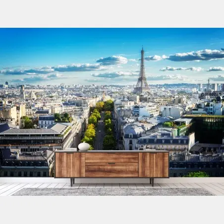 Fototapete panorama von Paris mit dem Eiffelturm – Pixers®