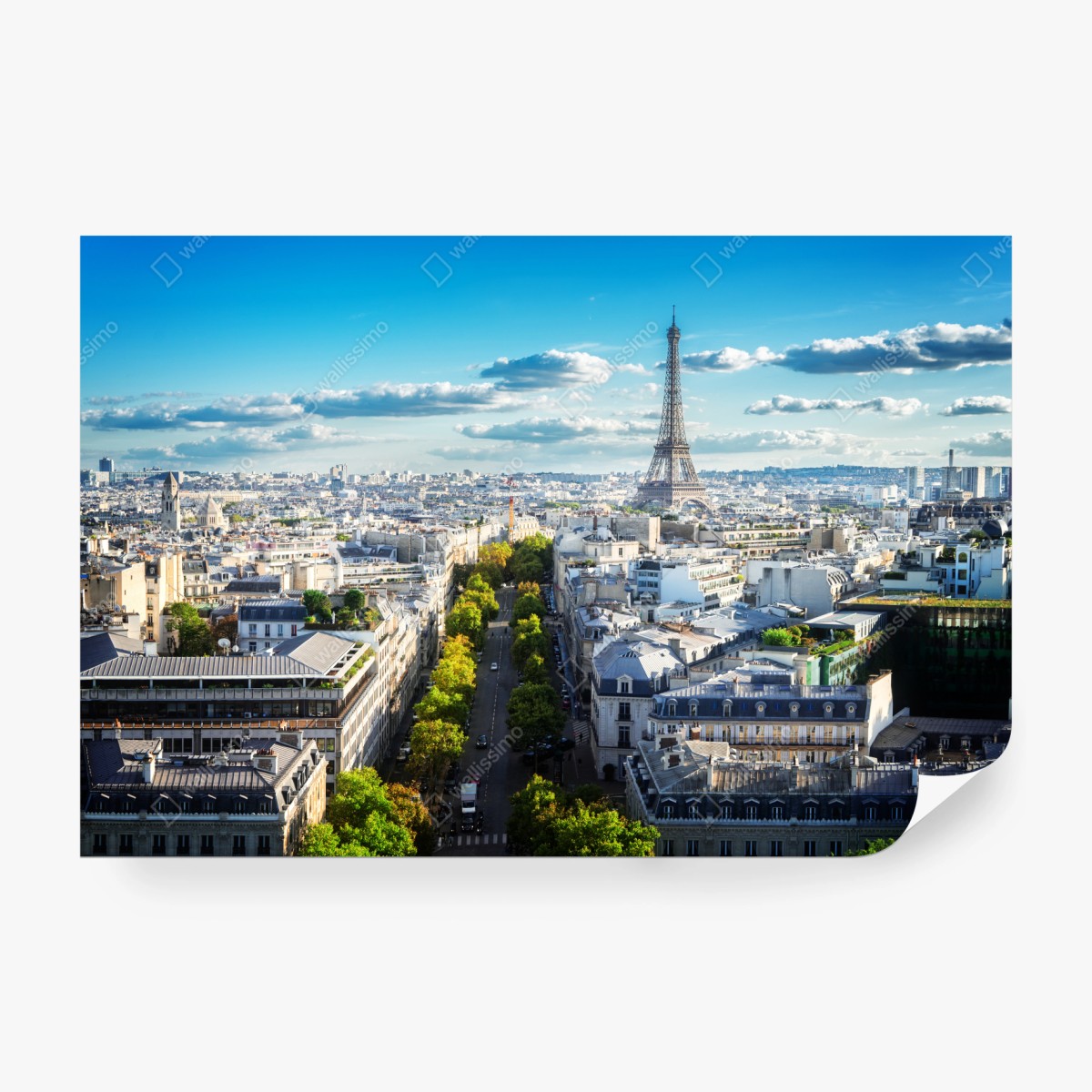 Fototapete panorama von Paris mit dem Eiffelturm – Pixers®