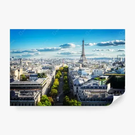 Fototapete panorama von Paris mit dem Eiffelturm – Pixers®
