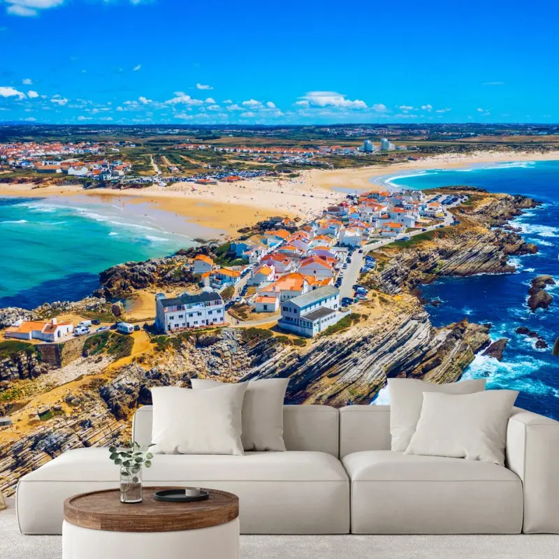 Fototapete Baleal küste, Portugal luftaufnahme