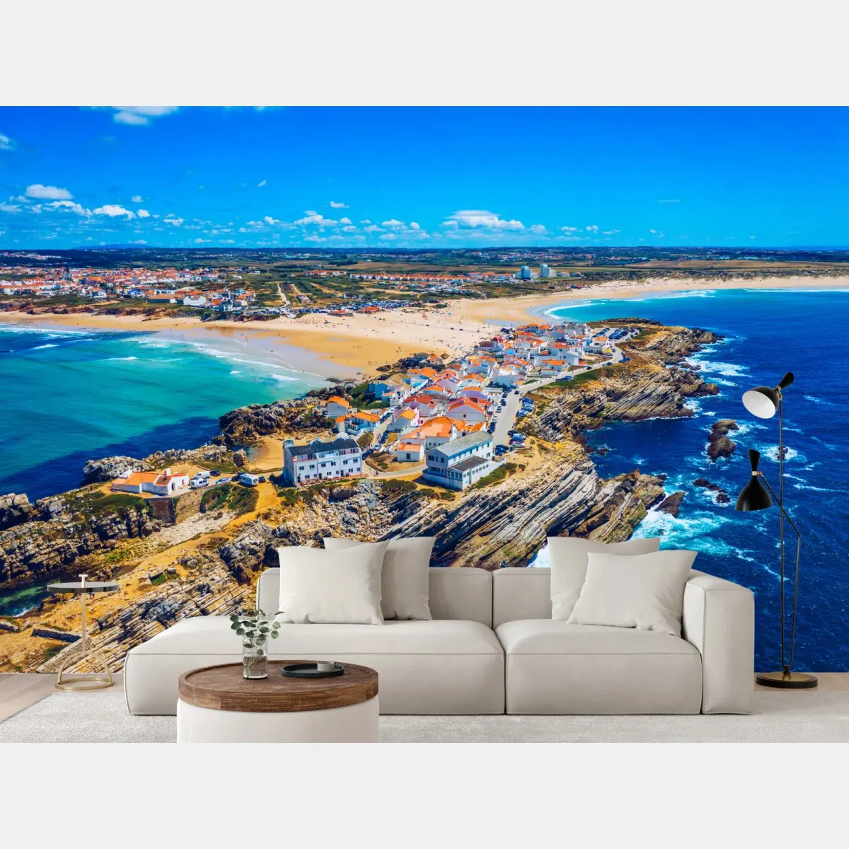 Fototapete Baleal küste, Portugal luftaufnahme – Pixers®