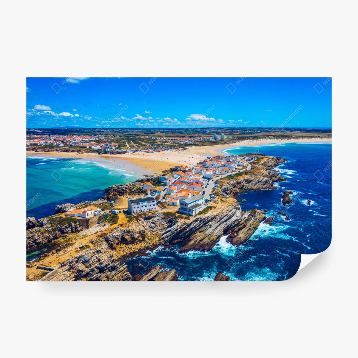 Fototapete Baleal küste, Portugal luftaufnahme – Pixers®