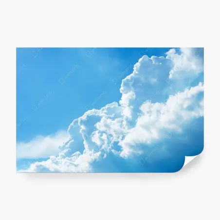 Fototapete sanfter blauer himmel mit fluffigen wolken – Pixers®