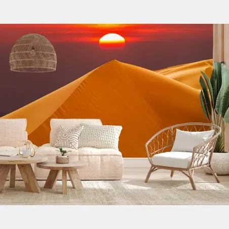 Fototapete goldener sonnenuntergang über sanddünen – Pixers®
