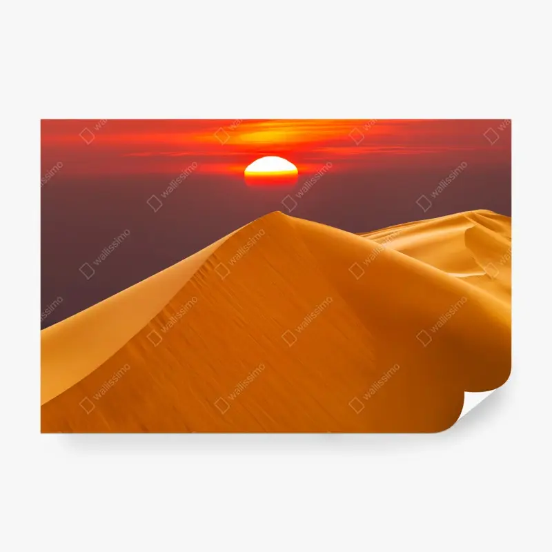 Fototapete goldener sonnenuntergang über sanddünen