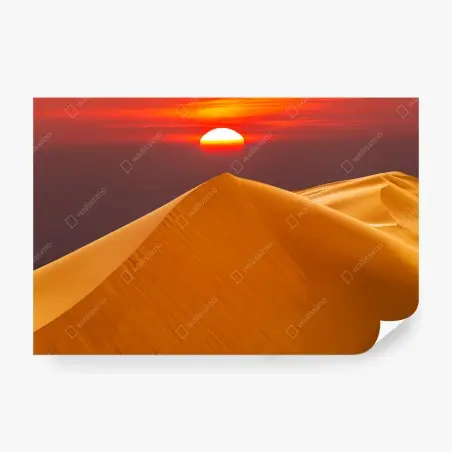 Fototapete goldener sonnenuntergang über sanddünen – Pixers®