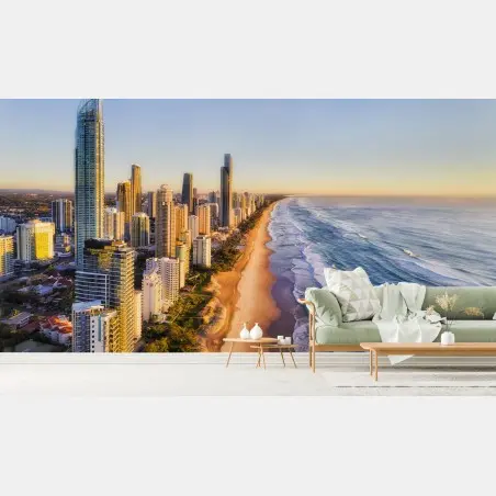 Fototapete sonnenaufgang über Surfers Paradise skyline – Pixers®