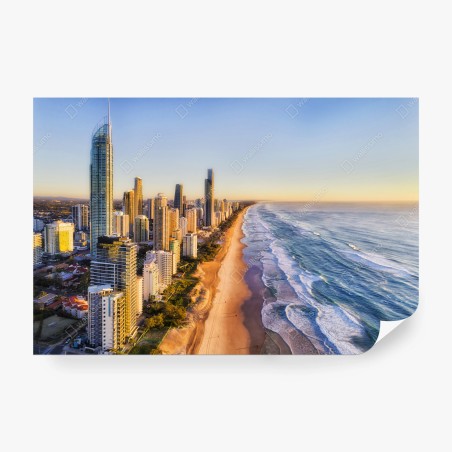 Fototapete sonnenaufgang über Surfers Paradise skyline – Pixers®