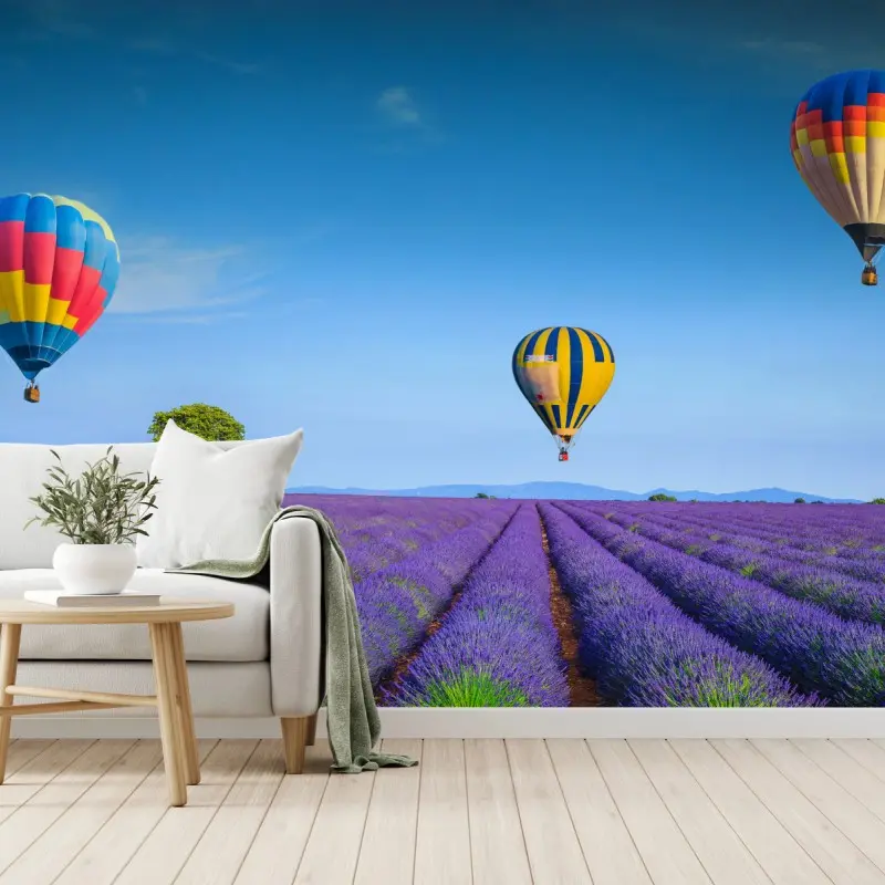 Fototapete lavendelfelder bei Valensole mit luftballons