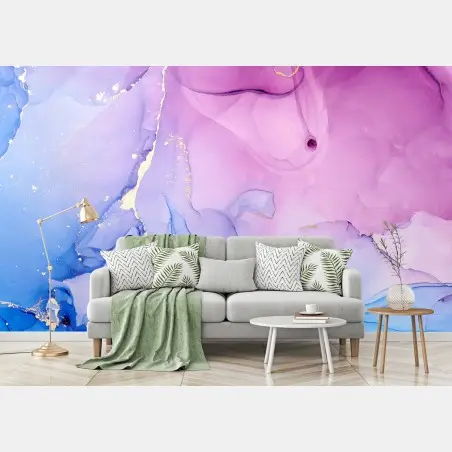 Fototapete rosa und blaue marmorierte abstraktion – Pixers®