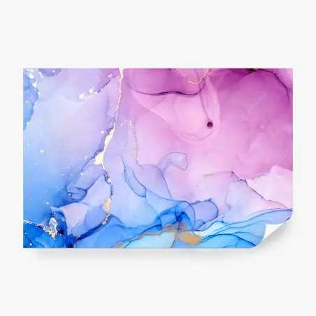 Fototapete rosa und blaue marmorierte abstraktion – Pixers®