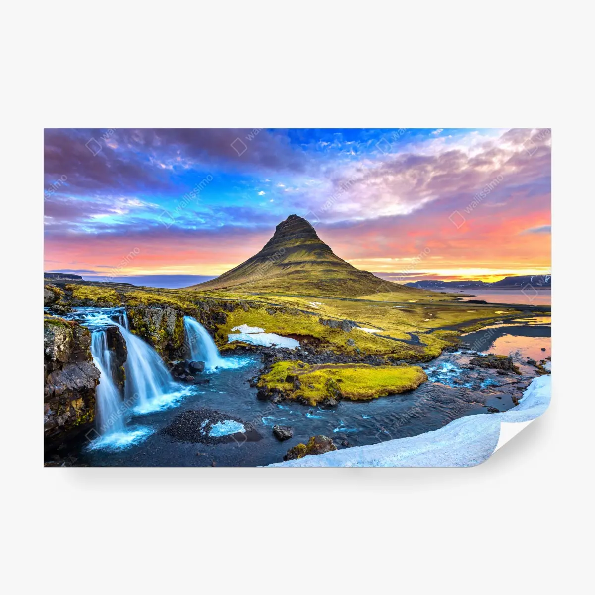 Fototapete Kirkjufell sonnenaufgang berglandschaft – Pixers®