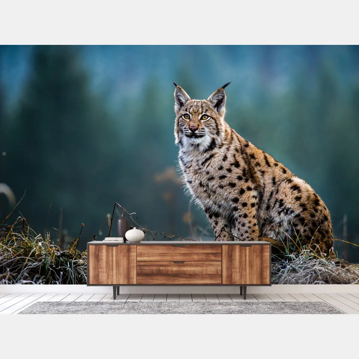 Fototapete majestätischer luchs in natürlichem habitat – Pixers®