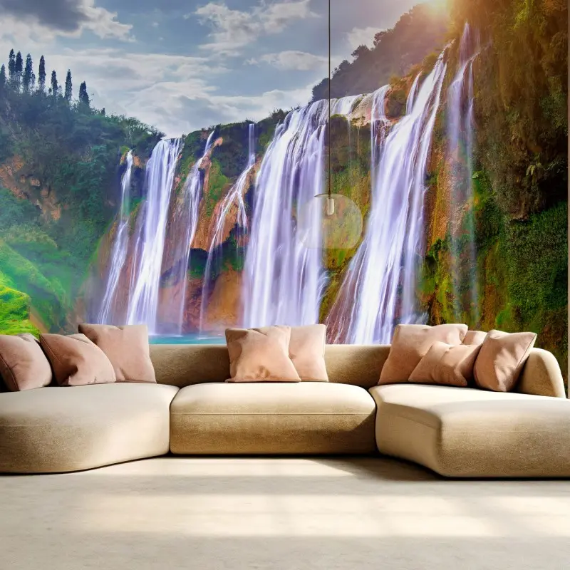 Fototapete Jiulong wasserfall türkis kaskade in Luoping, China