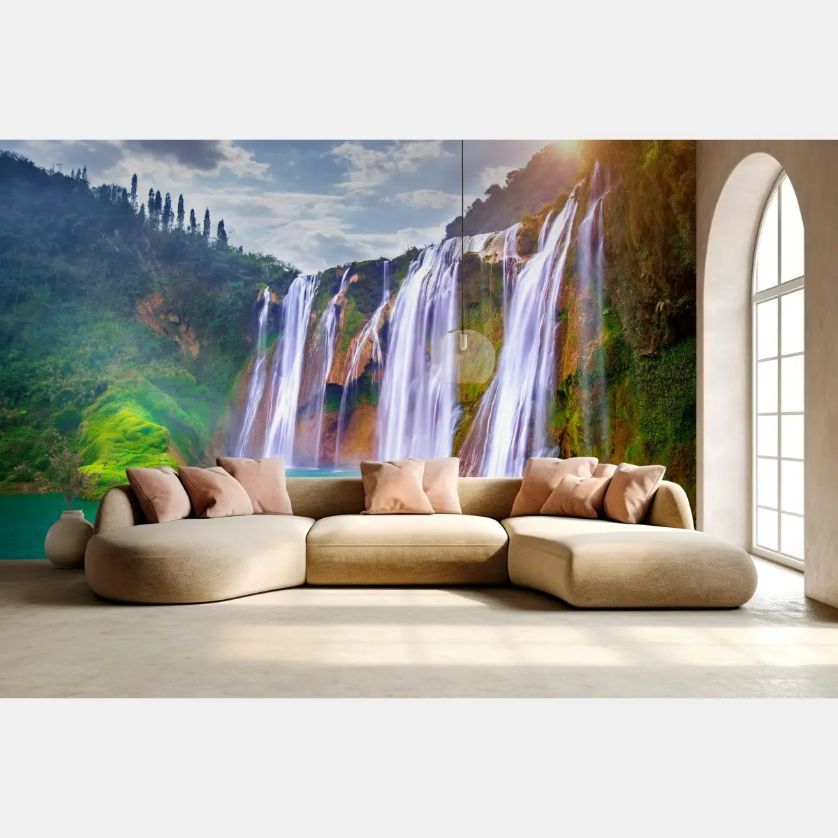 Fototapete Jiulong wasserfall türkis kaskade in Luoping, China – Pixers®