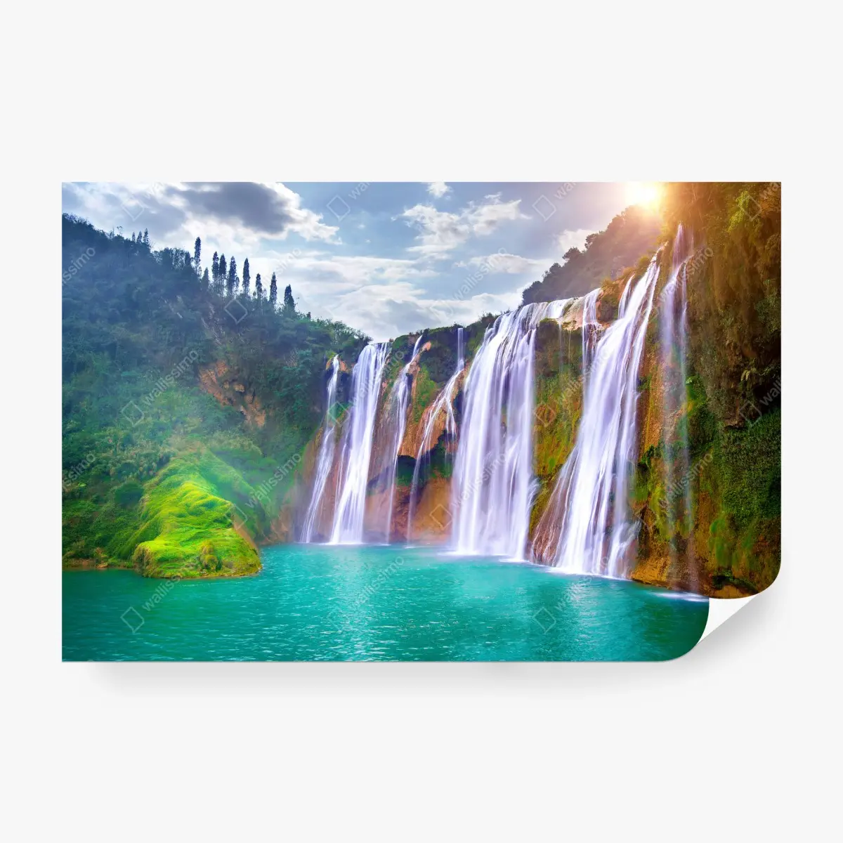 Fototapete Jiulong wasserfall türkis kaskade in Luoping, China – Pixers®