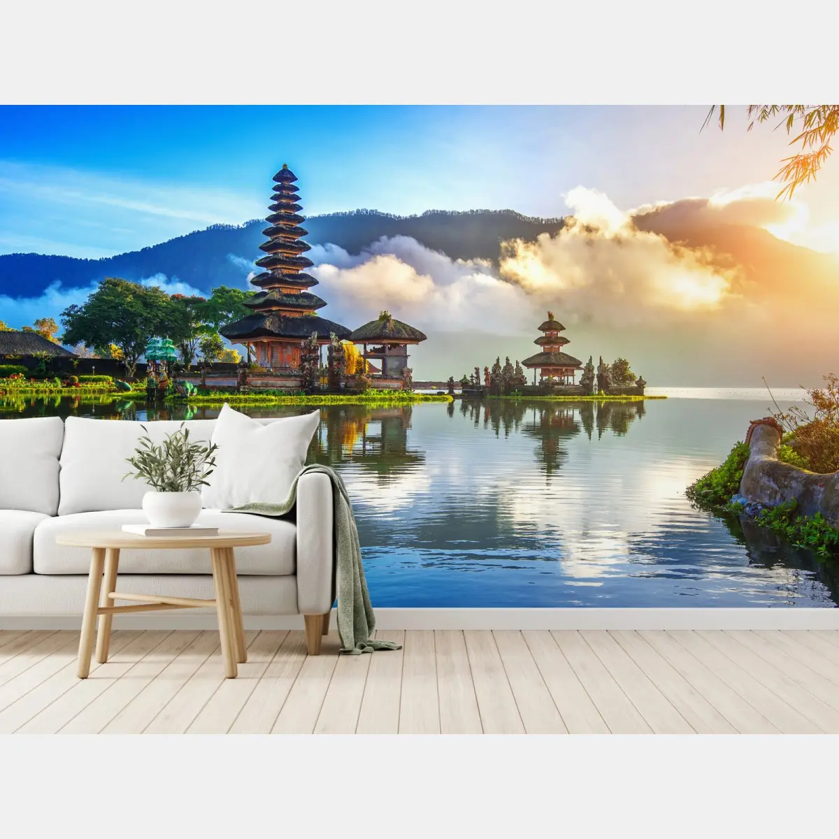 Fototapete Pura Ulun Danu Bratan bei sonnenaufgang – Pixers®