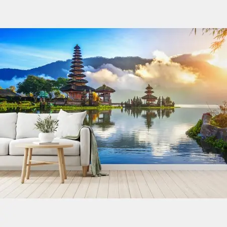 Fototapete Pura Ulun Danu Bratan bei sonnenaufgang – Pixers®