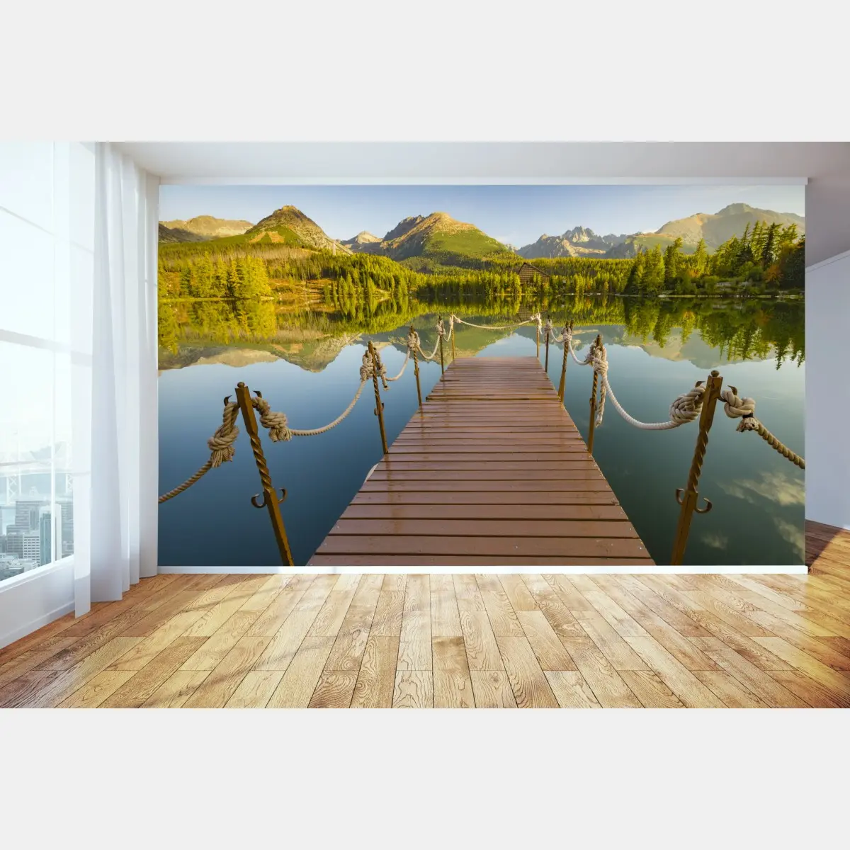 Fototapete steg am see Strbske Pleso – Pixers®