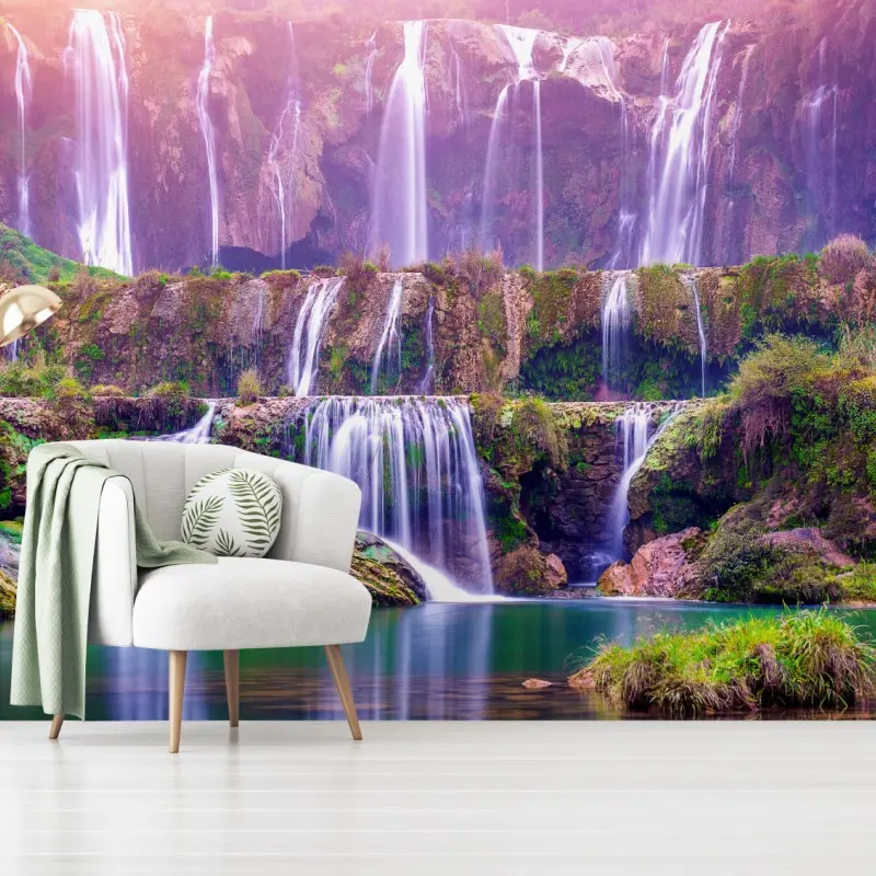 Fototapete friedlicher wasserfall Jiulong in Luoping, China