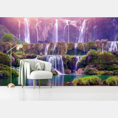 Fototapete friedlicher wasserfall Jiulong in Luoping, China – Pixers®