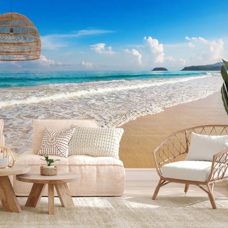 Fototapete Karon strand, Phuket: ruhige meeresansicht
