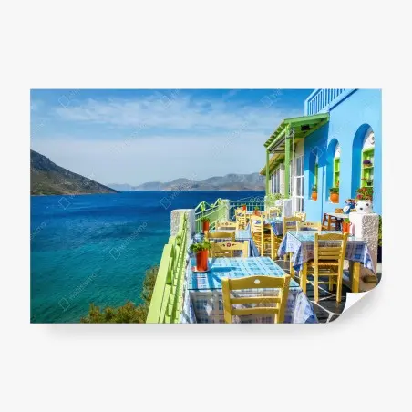 Fototapete sonnige terrasse am Mittelmeer – Pixers®