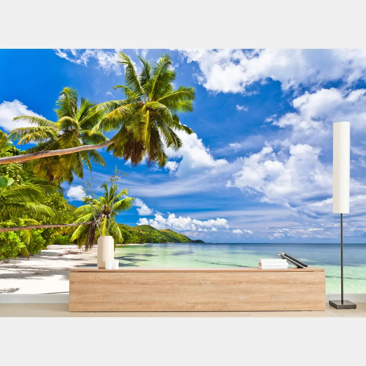 Fototapete tropischer strand mit palmen – Pixers®
