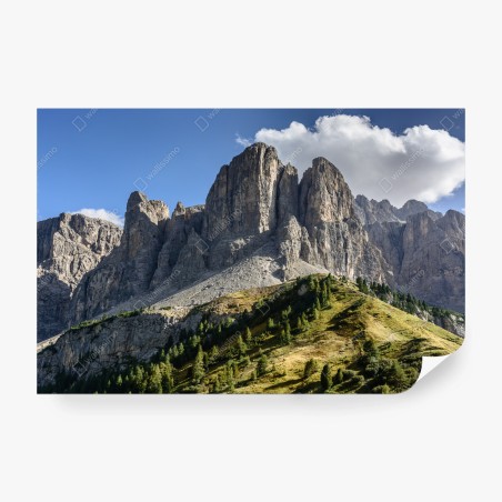 Fototapete majestätische gipfel über grünen hügeln – Pixers®