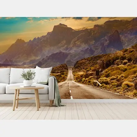Fototapete straße in die berge auf Teneriffa – Pixers®