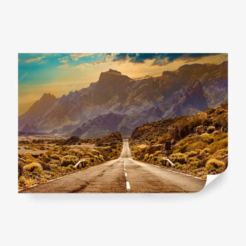 Fototapete straße in die berge auf Teneriffa