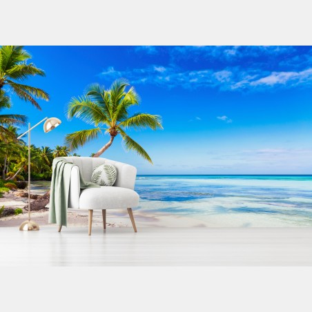 Fototapete tropischer palmenstrand – Pixers®