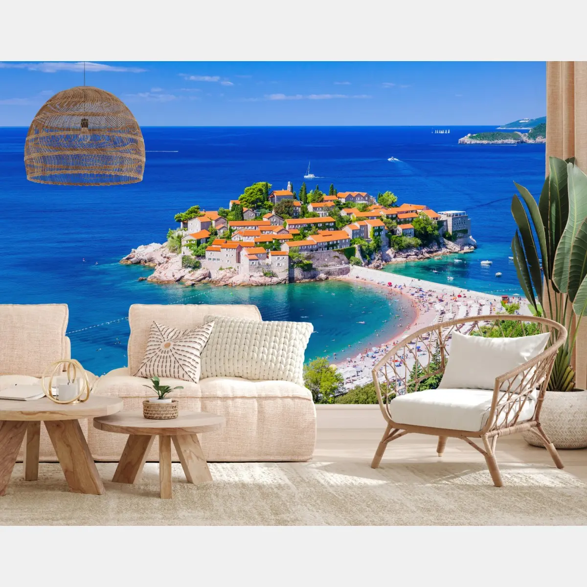 Fototapete Sveti Stefan, Montenegro historischer inselkurort – Pixers®
