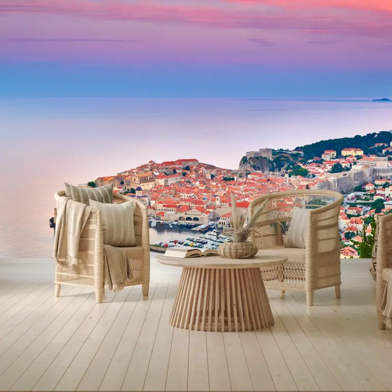 Fototapete Dubrovnik altstadt bei sonnenuntergang