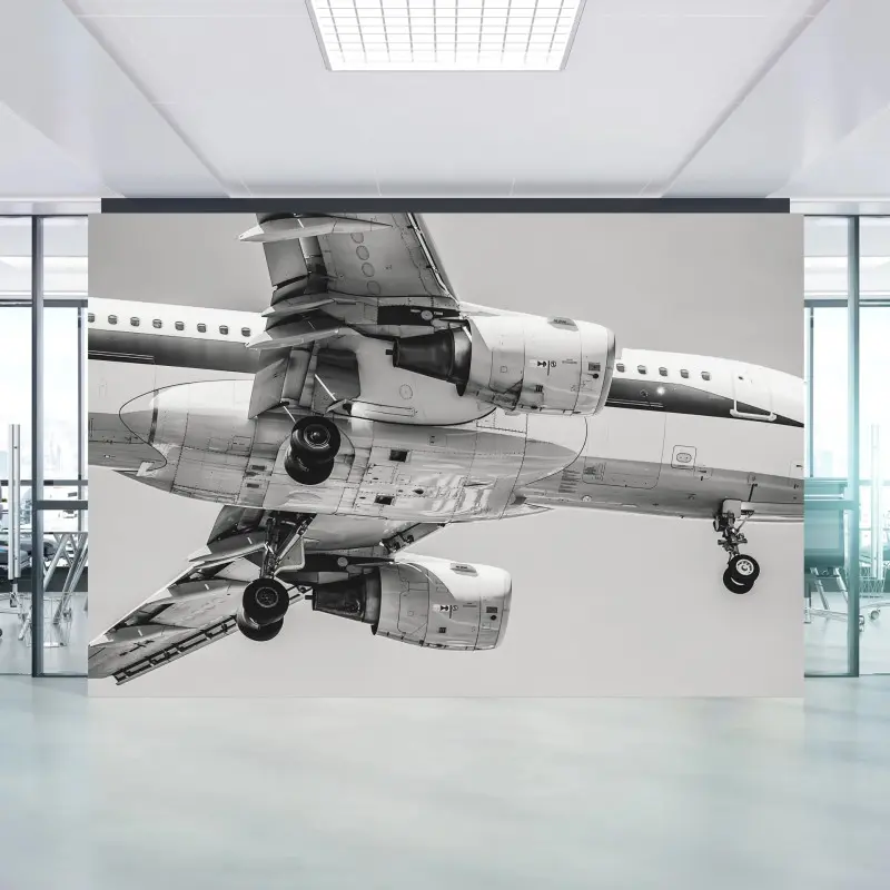 Fototapete nahaufnahme der unterseite eines flugzeugs