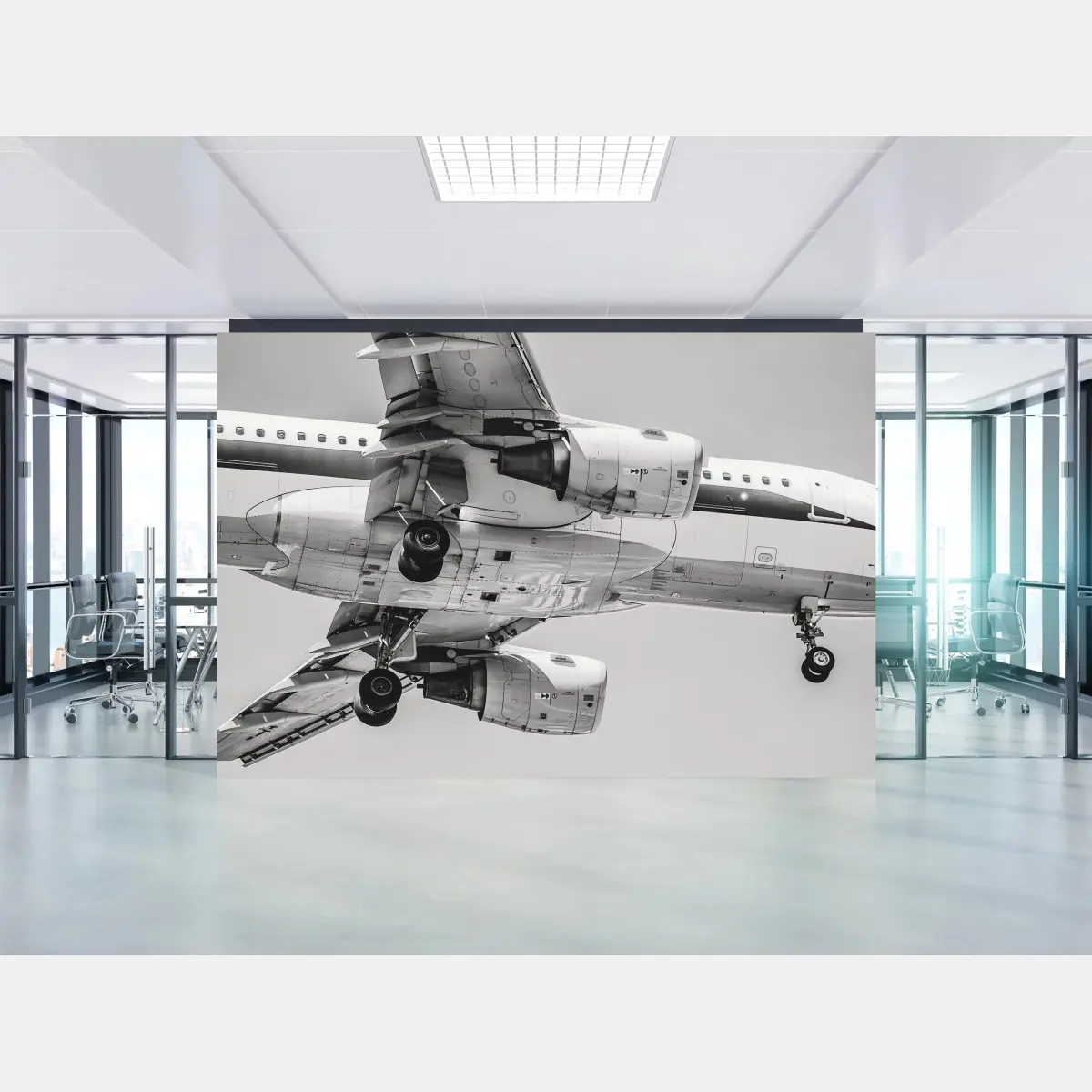 Fototapete nahaufnahme der unterseite eines flugzeugs – Pixers®