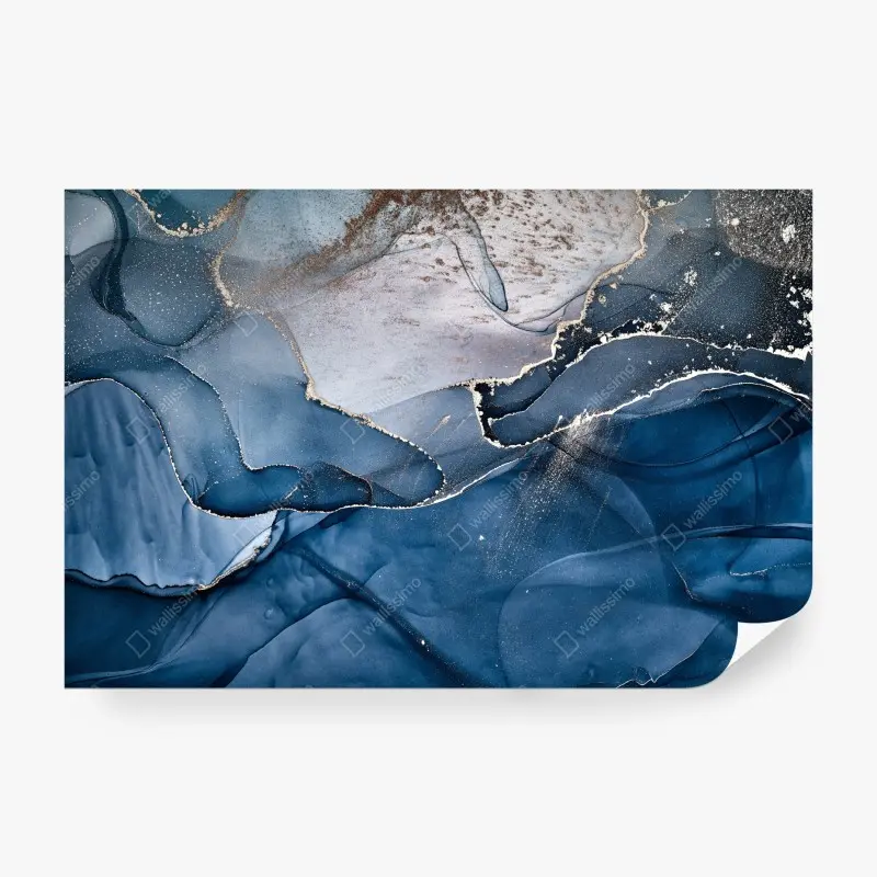 Fototapete tiefblauer marmor abstrakt