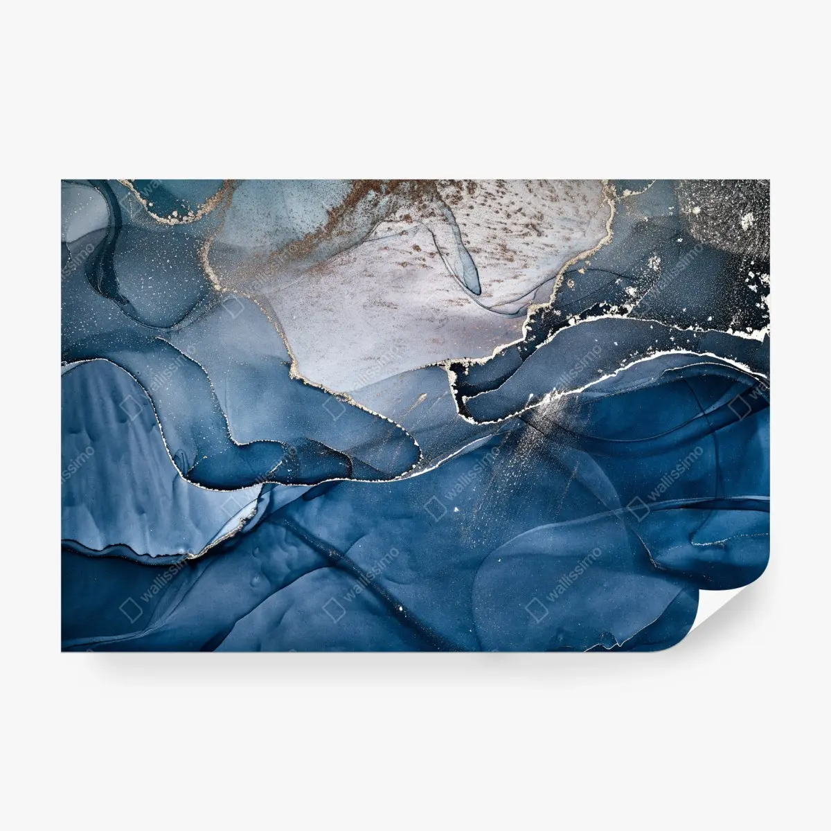 Fototapete tiefblauer marmor abstrakt – Pixers®