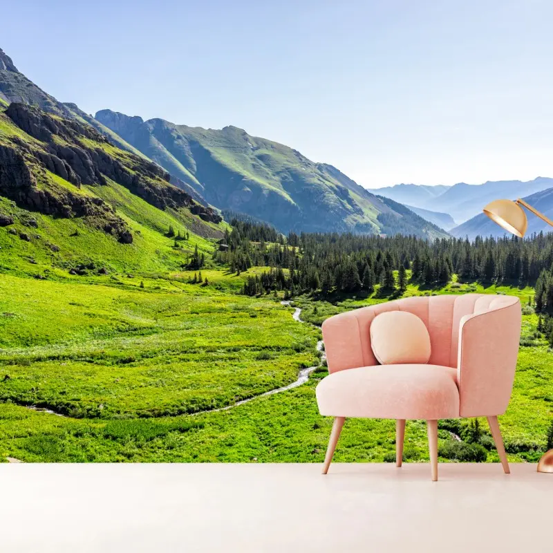 Fototapete ruhiges alpenthal