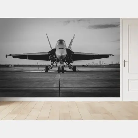 Fototapete kampfflugzeug auf der startbahn – Pixers®