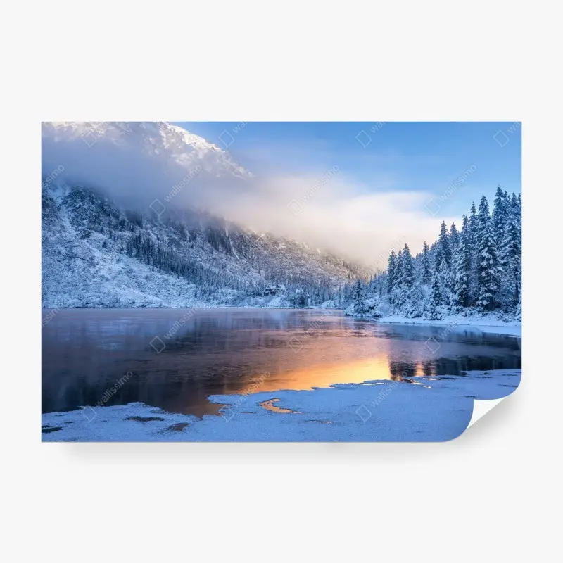 Fototapete winterlicher sonnenaufgang in der Hohen Tatra