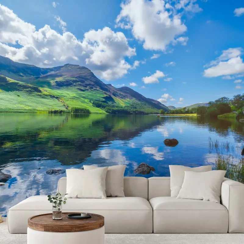 Fototapete ruhige bergspiegelungen im Lake District