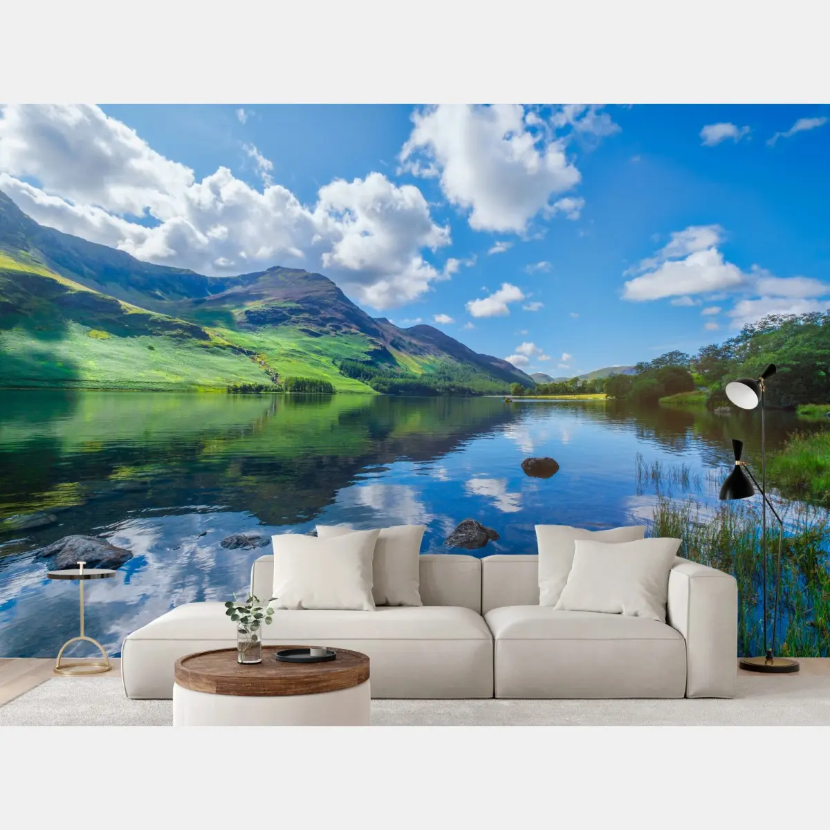 Fototapete ruhige bergspiegelungen im Lake District – Pixers®