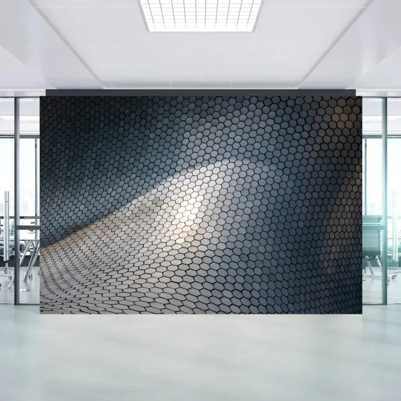 Fototapete metallische hexagon geometrische fassade