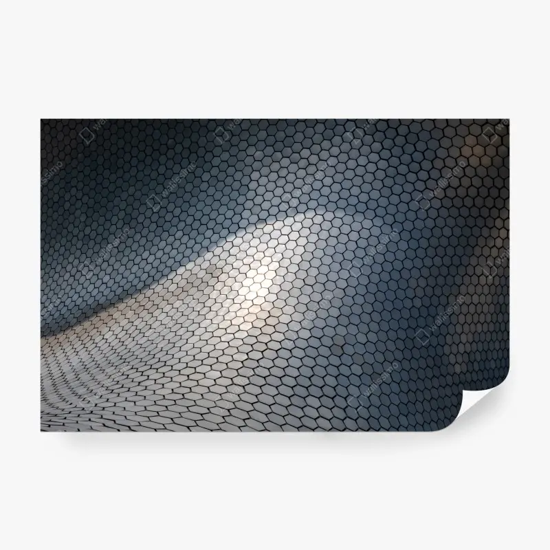 Fototapete metallische hexagon geometrische fassade