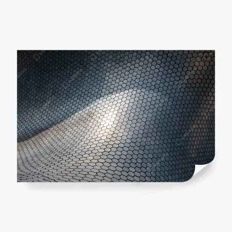 Fototapete metallische hexagon geometrische fassade – Pixers®