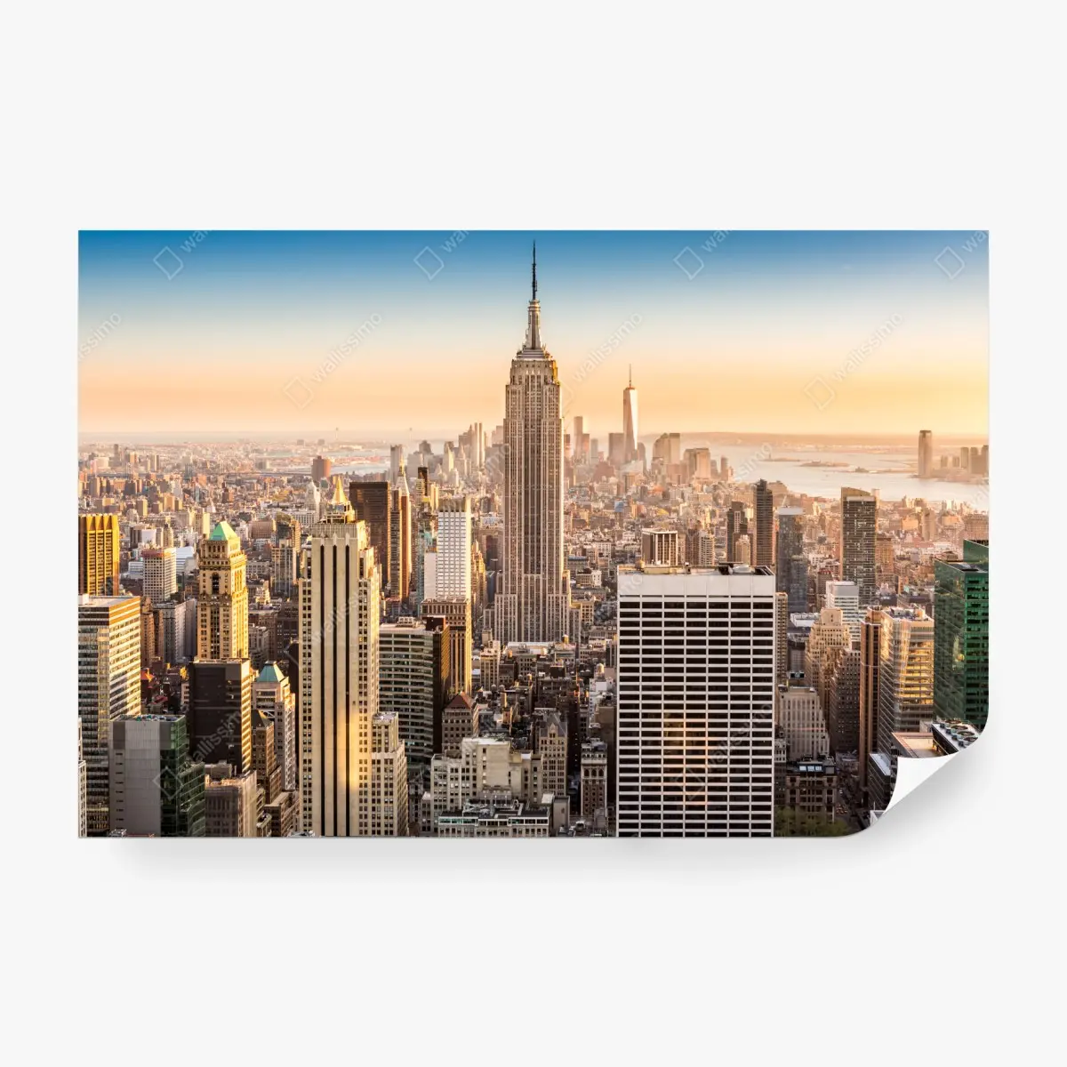 Fototapete New York skyline bei goldenem licht – Pixers®