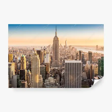 Fototapete New York skyline bei goldenem licht – Pixers®